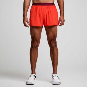 Férfi Saucony Outpace 2.5" Split Rövidnadrág Piros | HUNGARY FBYAX