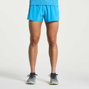 Férfi Saucony Outpace 2.5" Split Rövidnadrág Kék | HUNGARY EZJDN