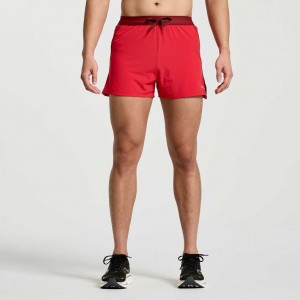 Férfi Saucony Outpace 3" Rövidnadrág Piros | HUNGARY XUKBH