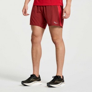 Férfi Saucony Outpace 5" Rövidnadrág Piros | HUNGARY LPCGR