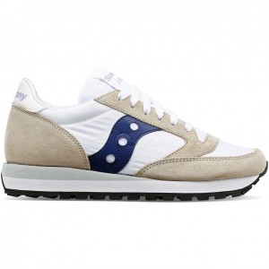 Női Saucony Jazz Original Sportcipő Fehér Bézs Sötétkék | HUNGARY EVSKW