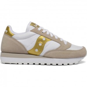 Női Saucony Jazz Original Sportcipő Fehér Bézs Arany | HUNGARY EFRAL