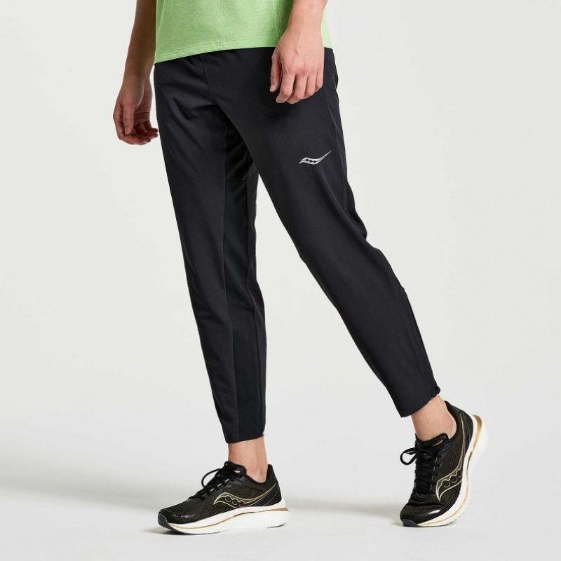 Férfi Saucony Boston Woven Jogger Nadrág Fekete | HUNGARY WOZSB