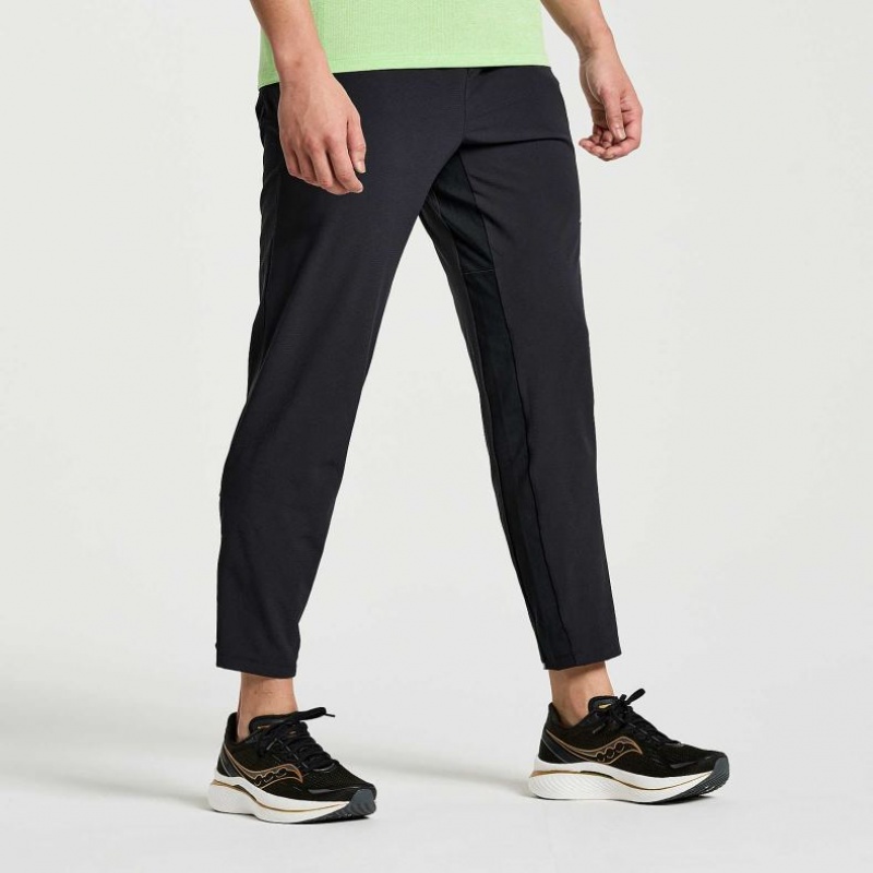 Férfi Saucony Boston Woven Jogger Nadrág Fekete | HUNGARY WOZSB