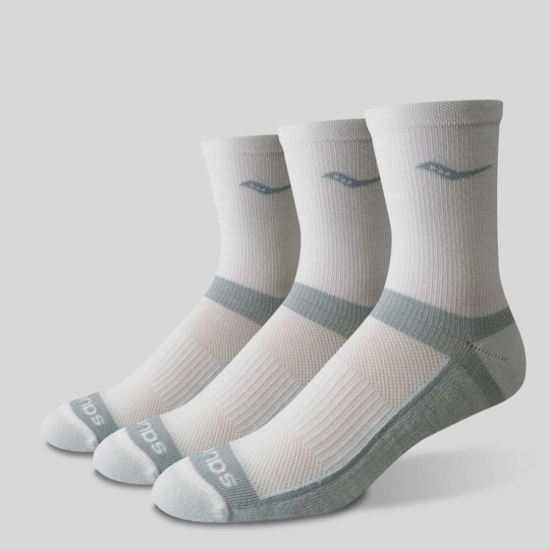 Férfi Saucony Inferno Cushion Mid 3-Pack Zokni Fehér | HUNGARY EXSRL