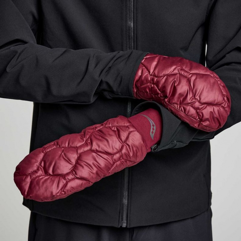 Férfi Saucony Oysterpuff Ujjatlan Kesztyű Bordó | HUNGARY XCRMN