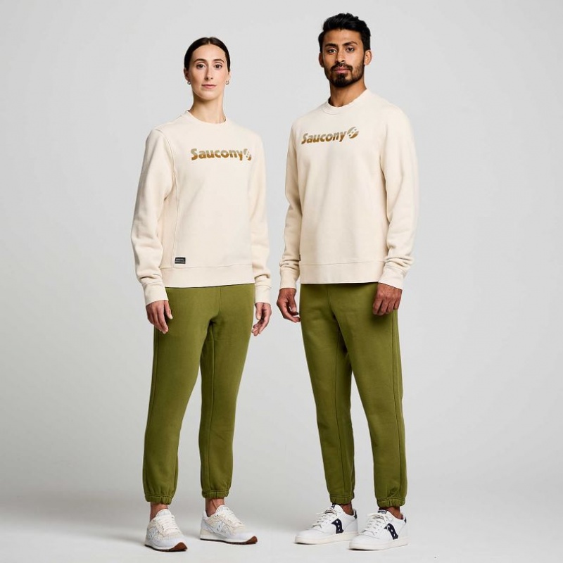 Férfi Saucony Recovery Crew Pulóver Krém | HUNGARY UAYHB