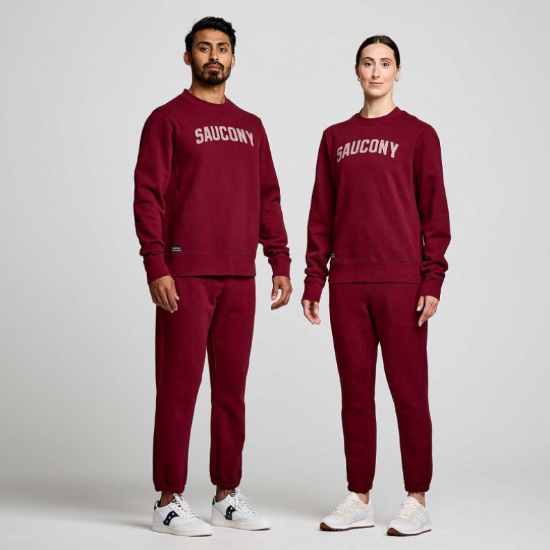 Férfi Saucony Recovery Crew Pulóver Piros | HUNGARY DZOMK