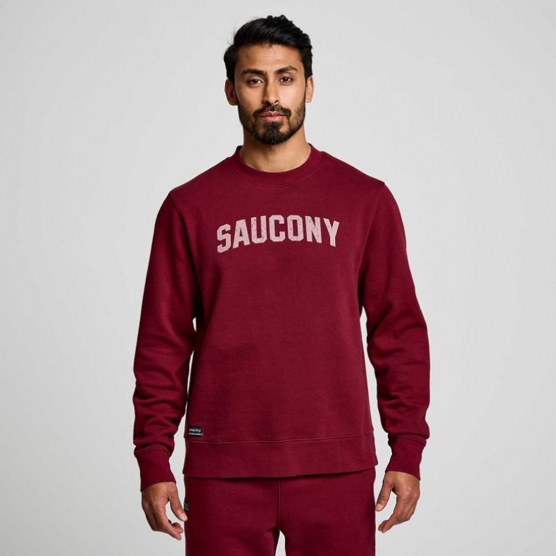 Férfi Saucony Recovery Crew Pulóver Piros | HUNGARY DZOMK