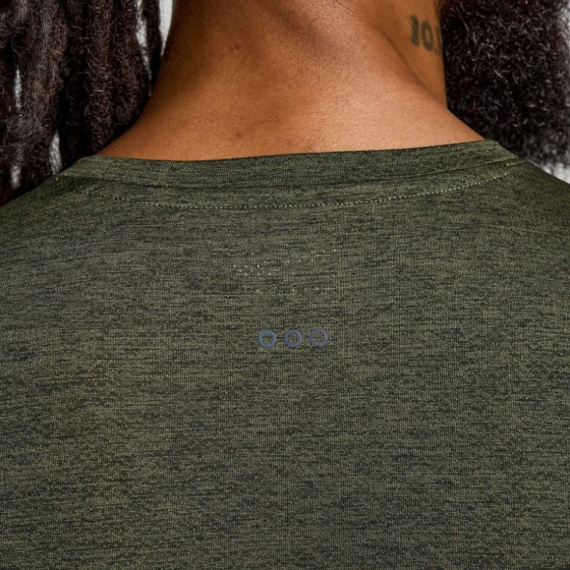 Férfi Saucony Stopwatch Graphic Long Sleeve Póló Olivazöld | HUNGARY VWLQB
