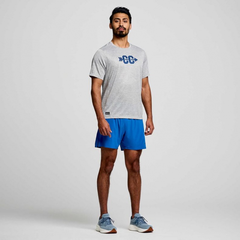 Férfi Saucony Stopwatch Graphic Rövid Sleeve Póló Világos Szürke | HUNGARY ZXPOM