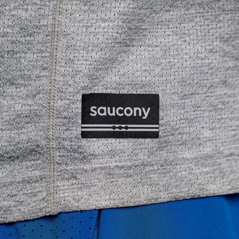 Férfi Saucony Stopwatch Graphic Rövid Sleeve Póló Világos Szürke | HUNGARY ZXPOM