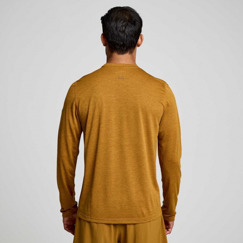 Férfi Saucony Stopwatch Long Sleeve Póló Barna | HUNGARY LSQOG