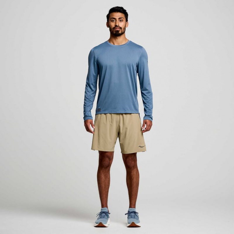 Férfi Saucony Stopwatch Long Sleeve Póló Kék | HUNGARY CGPLX