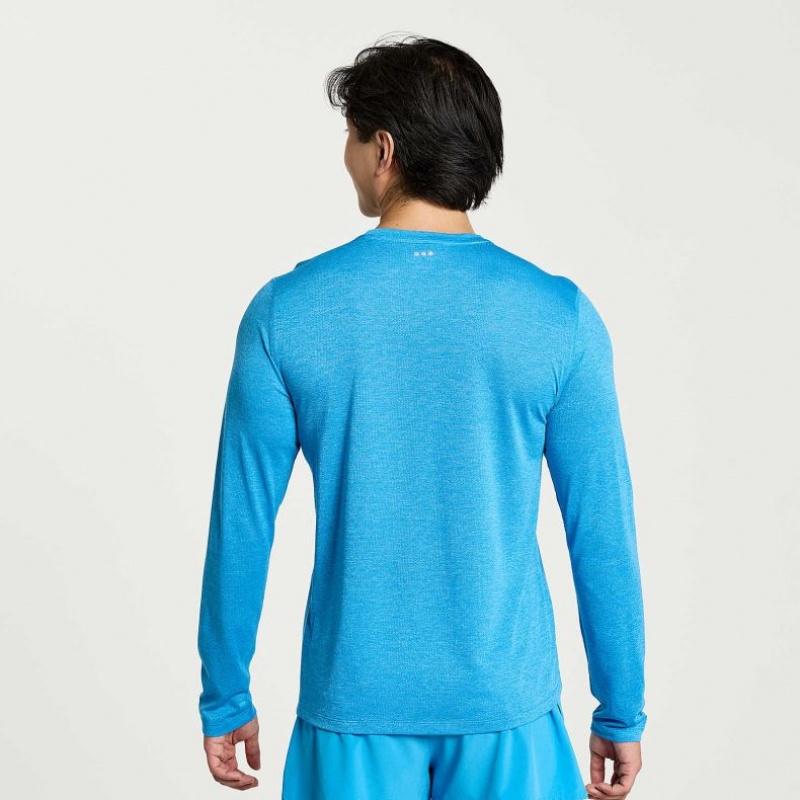 Férfi Saucony Stopwatch Long Sleeve Póló Kék | HUNGARY OAECR