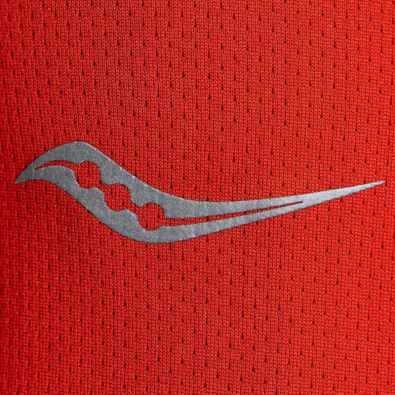 Férfi Saucony Stopwatch Long Sleeve Póló Piros | HUNGARY KYMXS