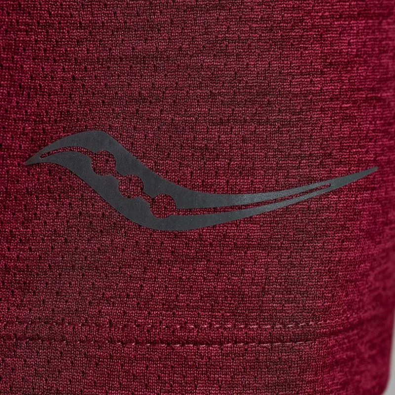 Férfi Saucony Stopwatch Rövid Sleeve Póló Bordó | HUNGARY WSVZU