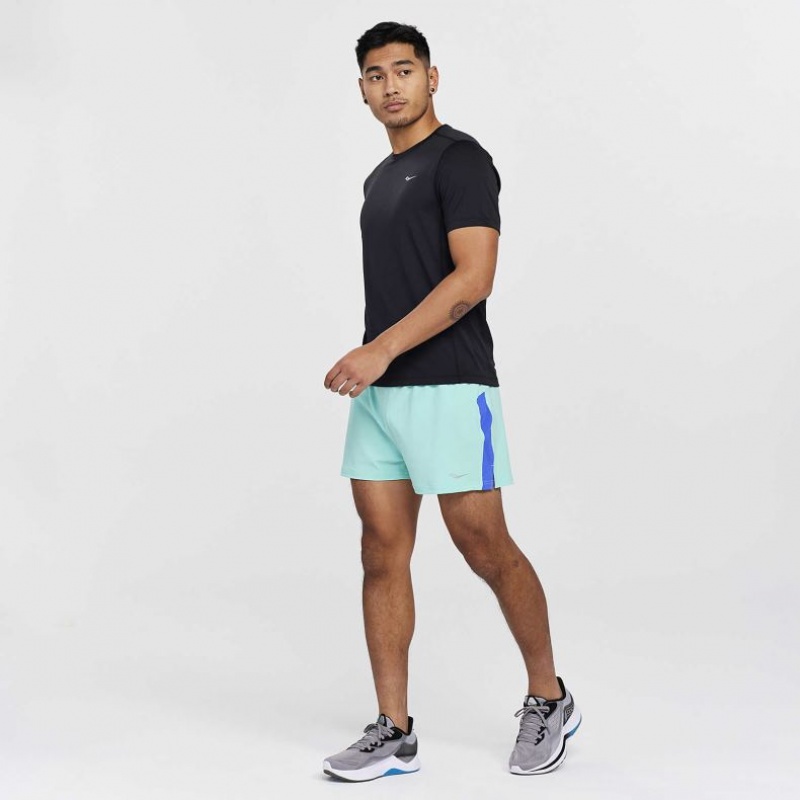 Férfi Saucony Stopwatch Rövid Sleeve Póló Fekete | HUNGARY QDVXG