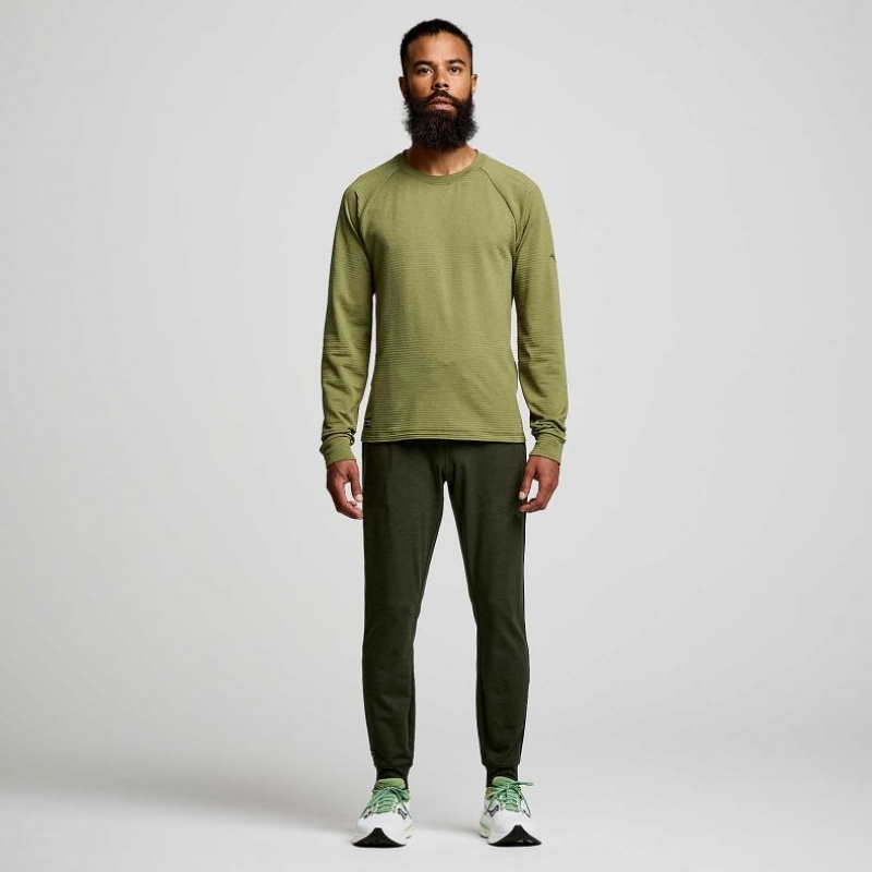 Férfi Saucony Triumph 3D Crew Pulóver Zöld | HUNGARY GERLB