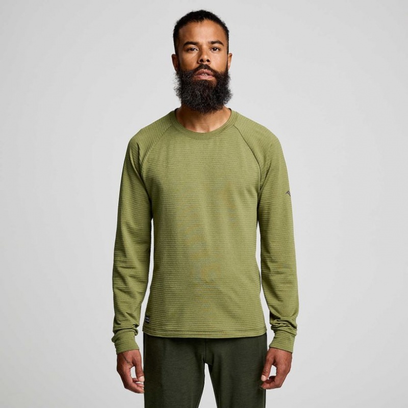 Férfi Saucony Triumph 3D Crew Pulóver Zöld | HUNGARY GERLB