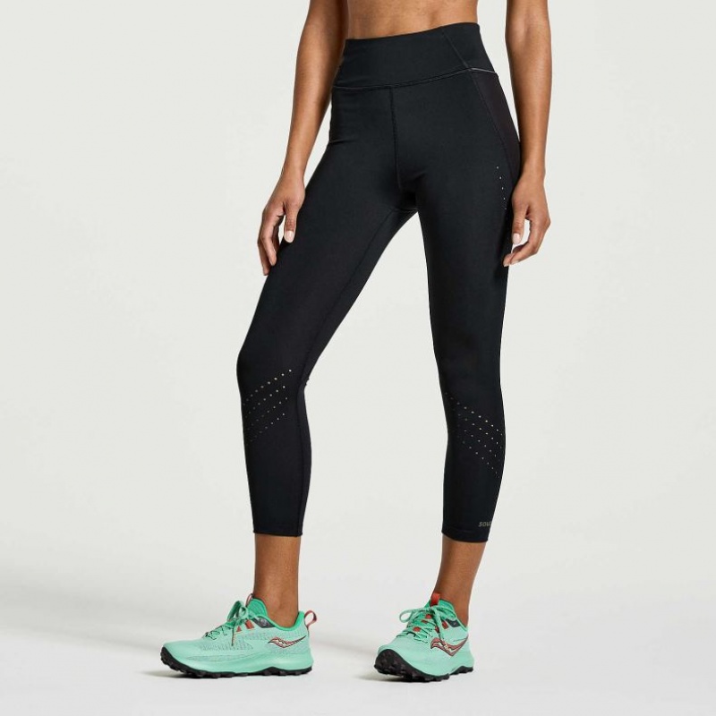 Női Saucony Explorer Utility Crop Harisnyanadrág Fekete | HUNGARY DRPVZ