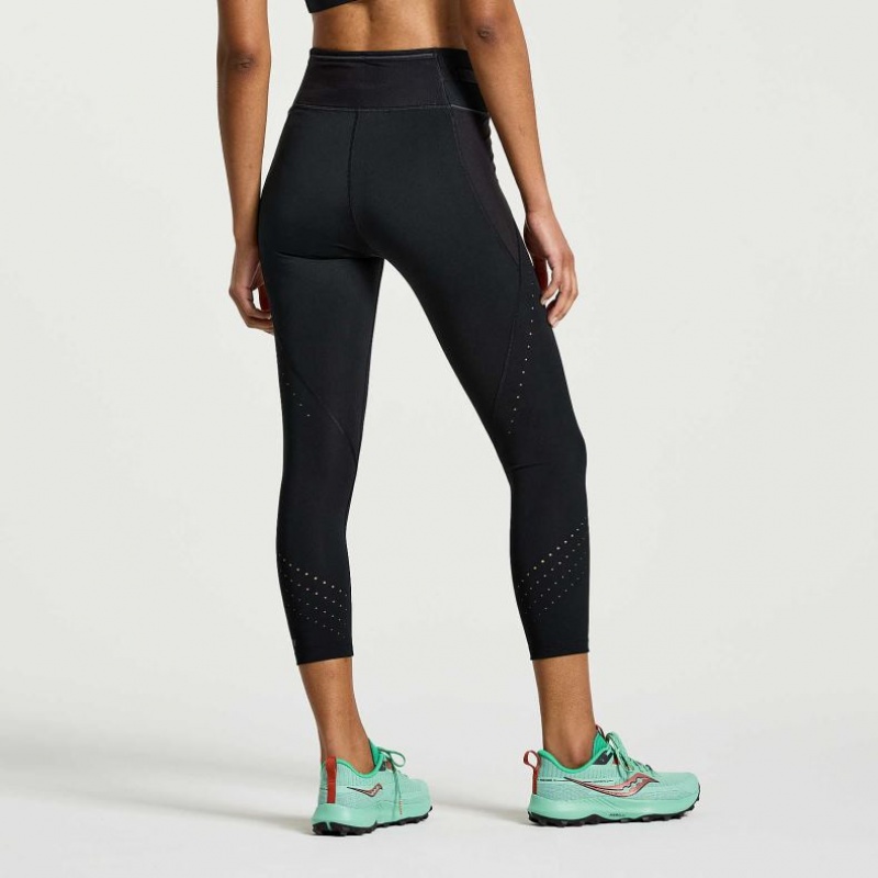 Női Saucony Explorer Utility Crop Harisnyanadrág Fekete | HUNGARY DRPVZ
