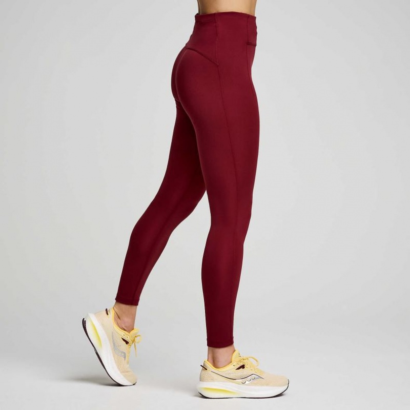 Női Saucony Fortify 7/8 Harisnyanadrág Bordó | HUNGARY VPZRH