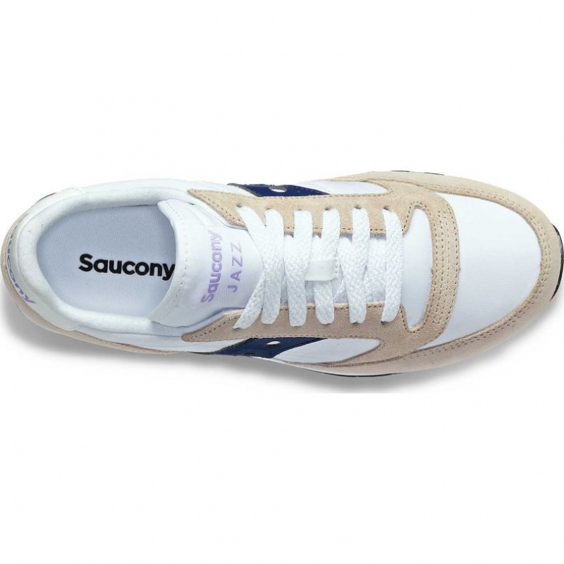 Női Saucony Jazz Original Sportcipő Fehér Bézs Sötétkék | HUNGARY EVSKW
