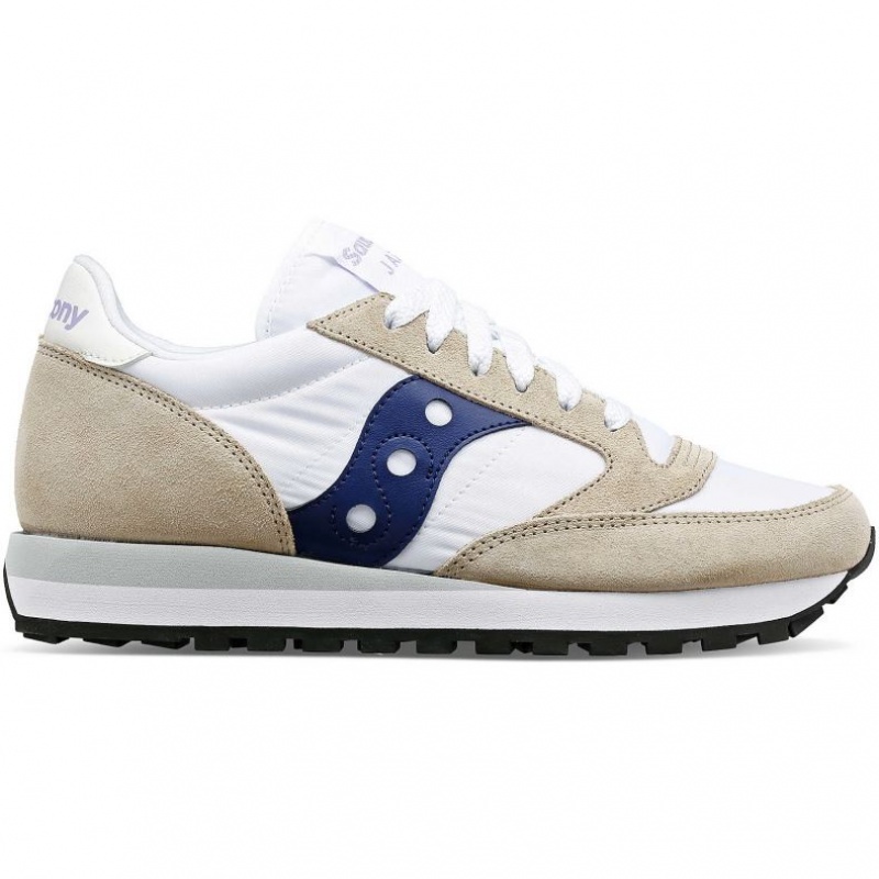 Női Saucony Jazz Original Sportcipő Fehér Bézs Sötétkék | HUNGARY EVSKW