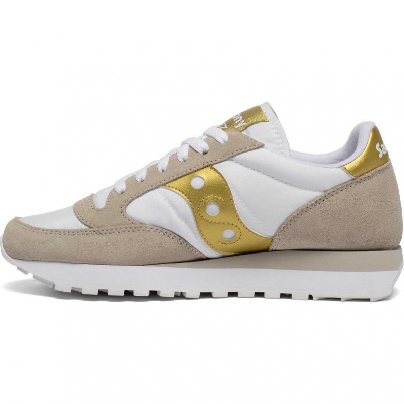 Női Saucony Jazz Original Sportcipő Fehér Bézs Arany | HUNGARY EFRAL