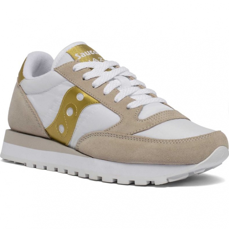Női Saucony Jazz Original Sportcipő Fehér Bézs Arany | HUNGARY EFRAL