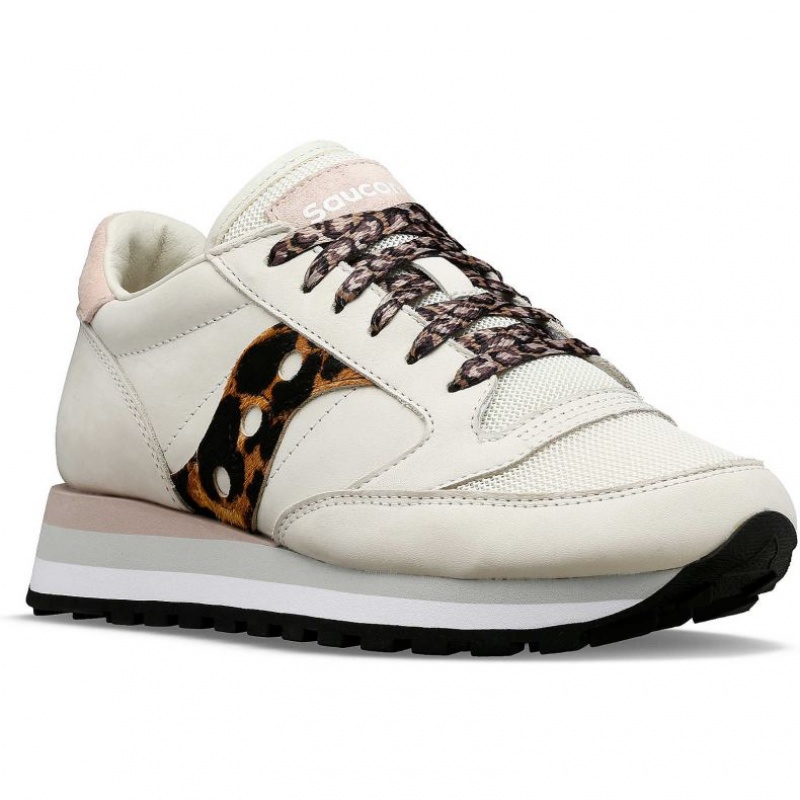 Női Saucony Jazz Triple Sportcipő Fehér Leopárd | HUNGARY TVKOQ