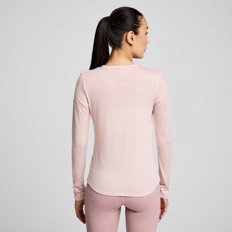 Női Saucony Peregrine Merino Long Sleeve Póló Rózsaszín | HUNGARY FKARJ
