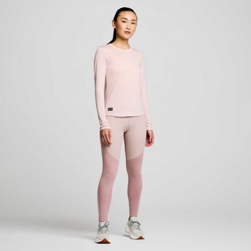 Női Saucony Peregrine Merino Long Sleeve Póló Rózsaszín | HUNGARY FKARJ