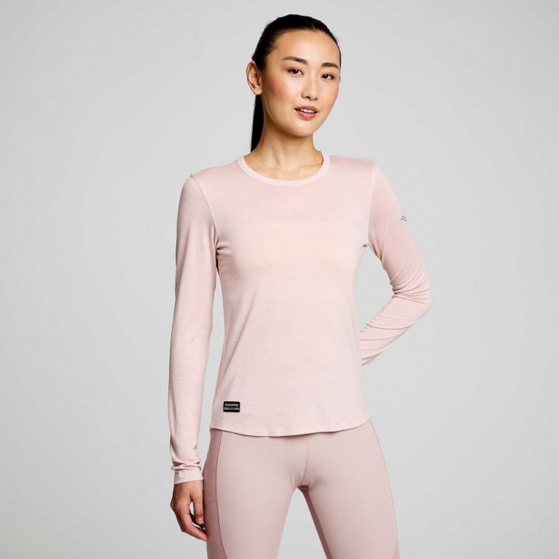 Női Saucony Peregrine Merino Long Sleeve Póló Rózsaszín | HUNGARY FKARJ