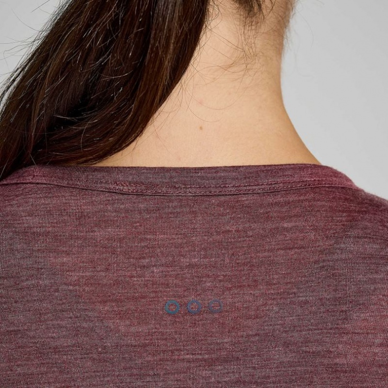 Női Saucony Peregrine Merino Long Sleeve Póló Piros | HUNGARY DVKJN