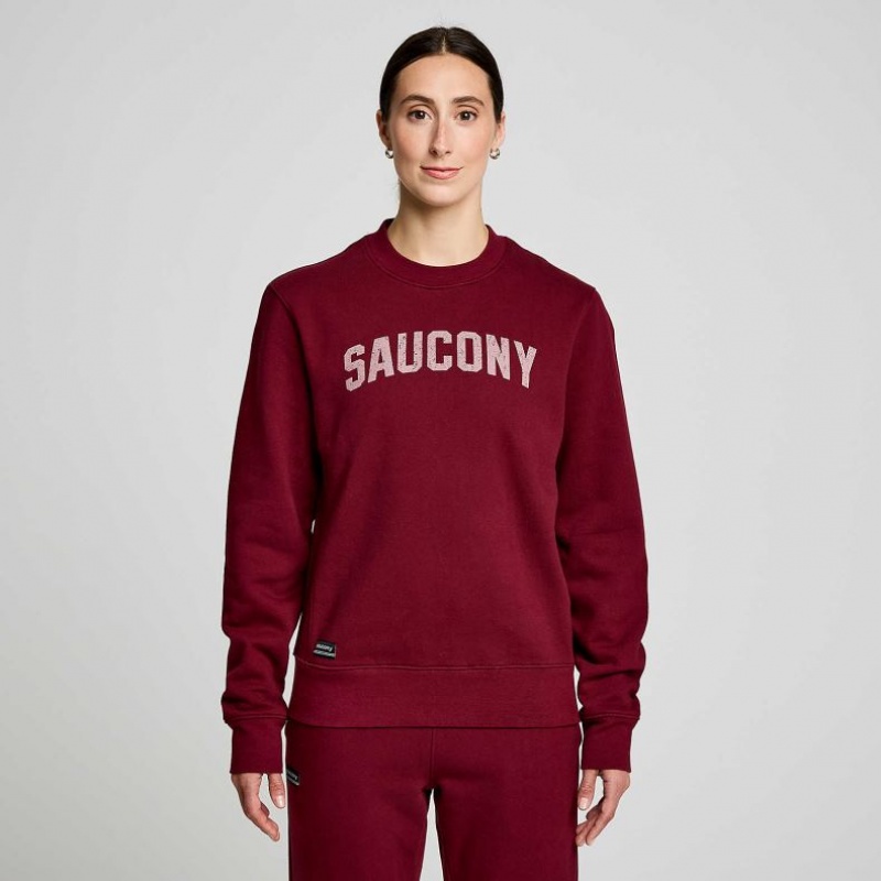 Női Saucony Recovery Crew Pulóver Bordó | HUNGARY JOHNX
