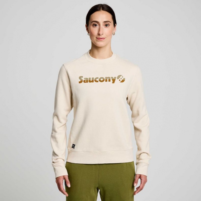 Női Saucony Recovery Crew Pulóver Bézs | HUNGARY PVCOF