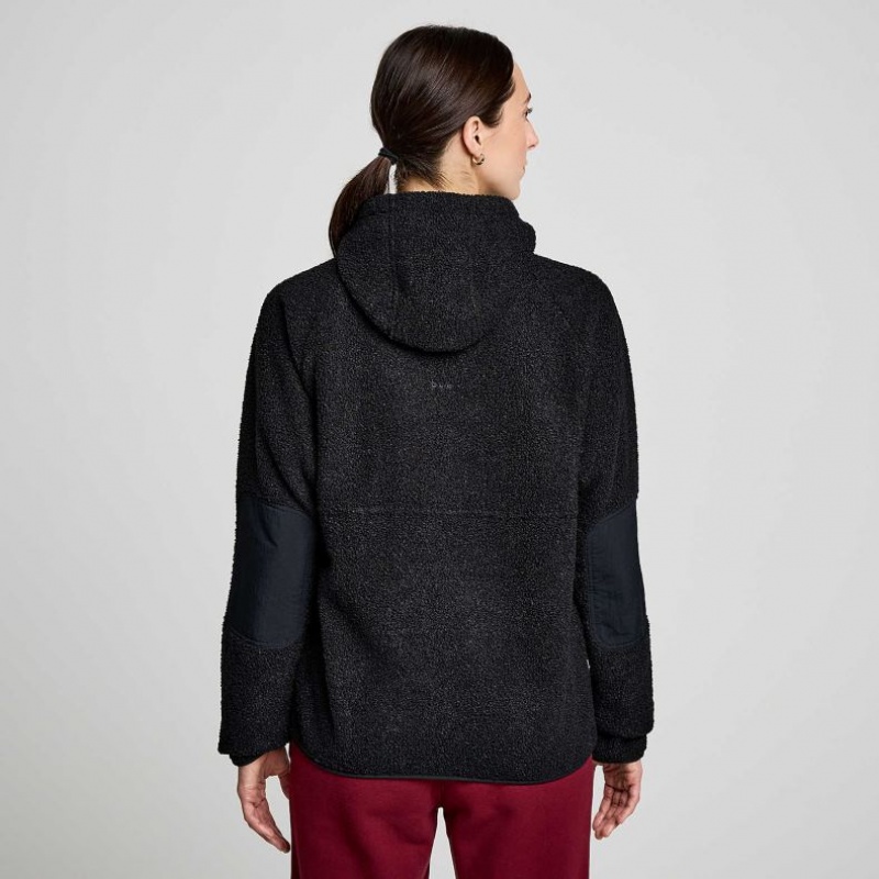 Női Saucony Recovery Sherpa Pullover Kapucnis Pulóver Fekete | HUNGARY VRKBZ