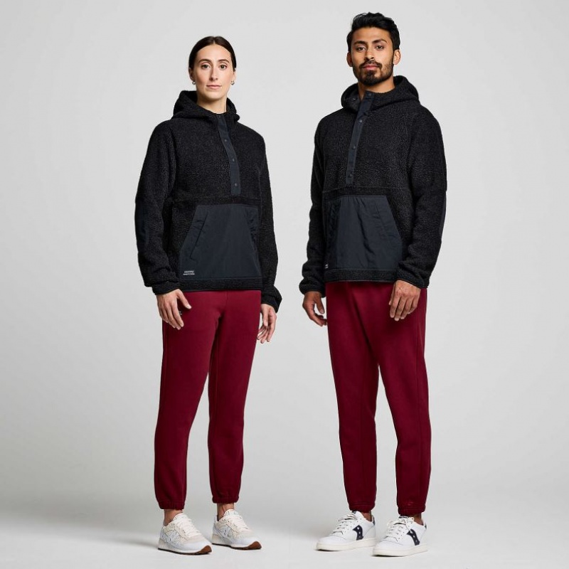 Női Saucony Recovery Sherpa Pullover Kapucnis Pulóver Fekete | HUNGARY VRKBZ