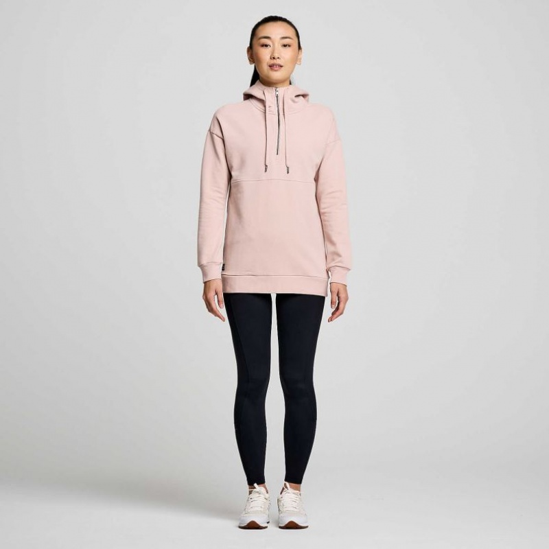 Női Saucony Recovery Zip Tunic Kapucnis Pulóver Rózsaszín | HUNGARY SZRKO