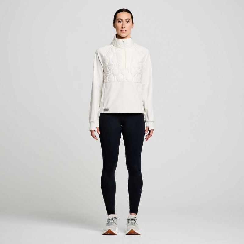 Női Saucony Solstice Oysterpuff 1/2 Zip Pulóver Fehér | HUNGARY SQRYH
