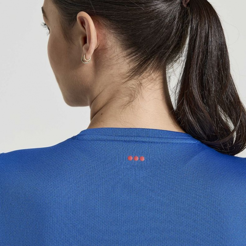 Női Saucony Stopwatch Graphic Rövid Sleeve Póló Kék | HUNGARY QEANU