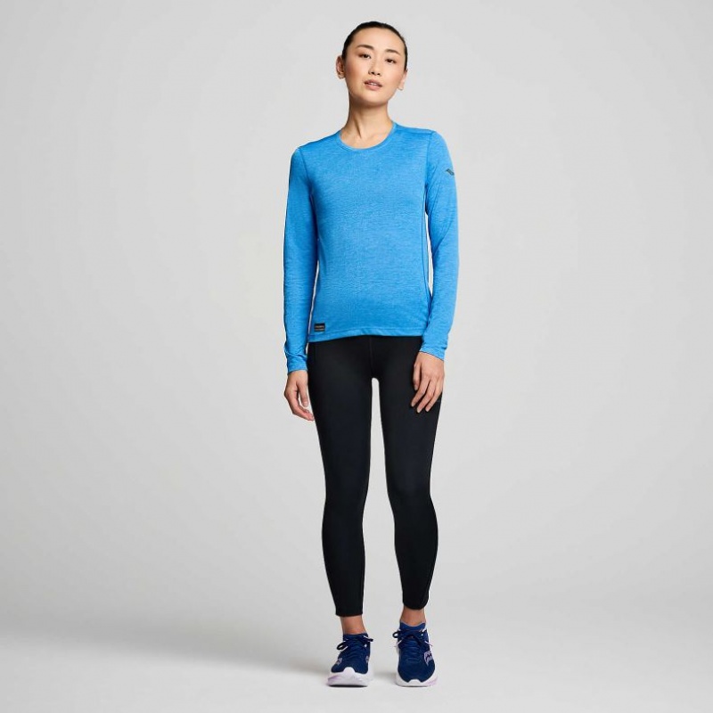 Női Saucony Stopwatch Long Sleeve Póló Kék | HUNGARY HRCQX