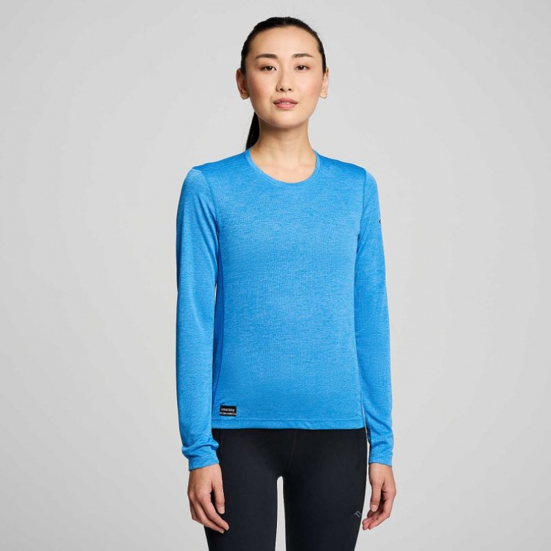 Női Saucony Stopwatch Long Sleeve Póló Kék | HUNGARY HRCQX