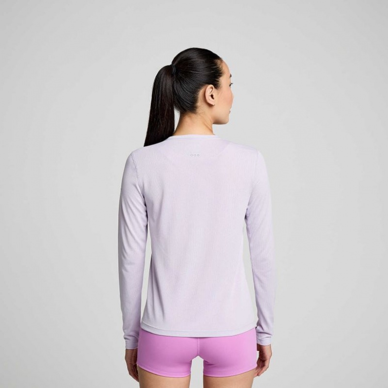 Női Saucony Stopwatch Long Sleeve Póló Lila | HUNGARY KICDM