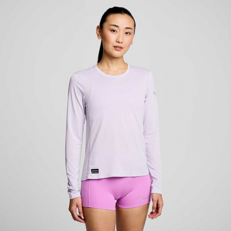 Női Saucony Stopwatch Long Sleeve Póló Lila | HUNGARY KICDM