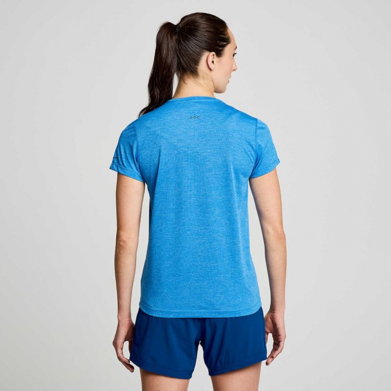 Női Saucony Stopwatch Rövid Sleeve Póló Kék | HUNGARY ILFBZ