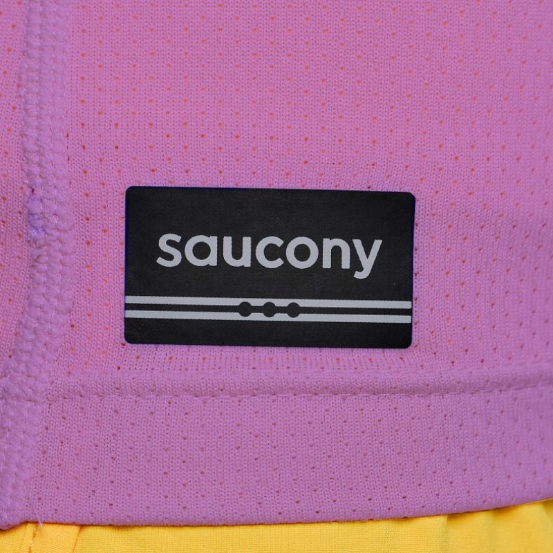 Női Saucony Stopwatch Rövid Sleeve Póló Lila | HUNGARY PYXKS