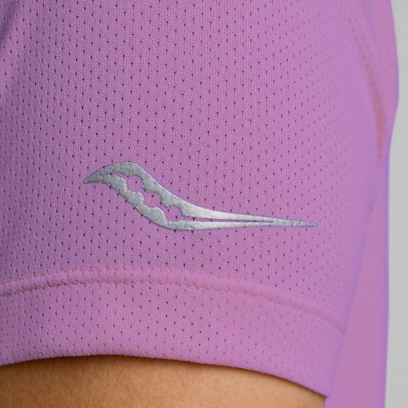 Női Saucony Stopwatch Rövid Sleeve Póló Lila | HUNGARY PYXKS